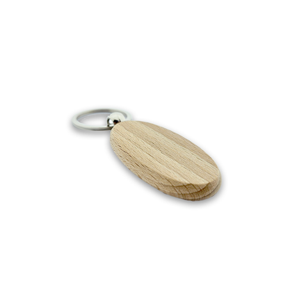 Custom wooden keychain oval 30 x 54 mm - 1 pc