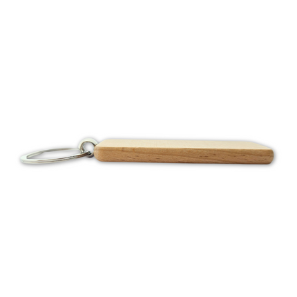 Custom wooden keychain rectangle 27 x 80 mm - 1 pc