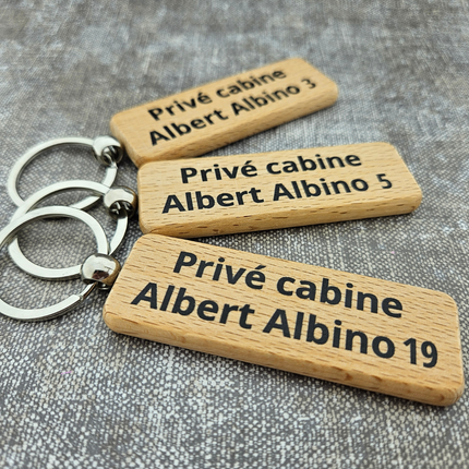 Custom wooden keychain rectangle 27 x 80 mm - 1 pc