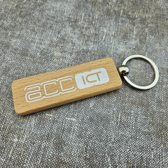 Custom wooden keychain rectangle 27 x 80 mm - 1 pc