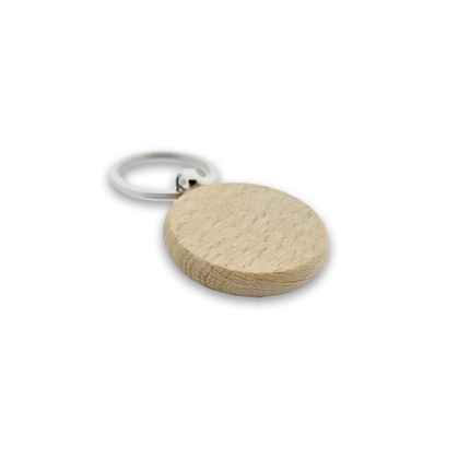 Custom wooden keychain cirkel 40 mm - 1 pc