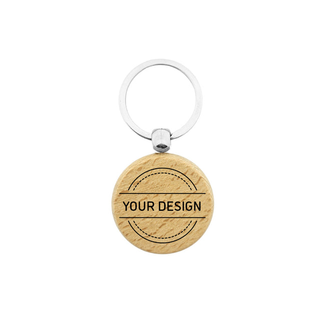 Custom wooden keychain cirkel 40 mm - 1 pc