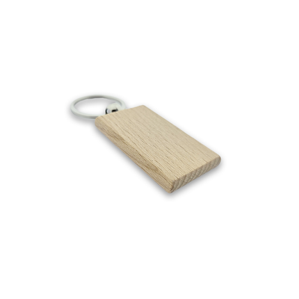 Custom wooden keychain medium rectangle 32 x 51 mm - 1 pc