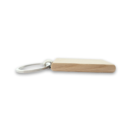 Custom wooden keychain medium rectangle 32 x 51 mm - 1 pc