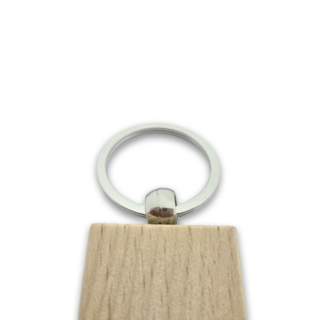 Engraved wooden keychain medium rectangle 32 x 51 mm - 1 pc