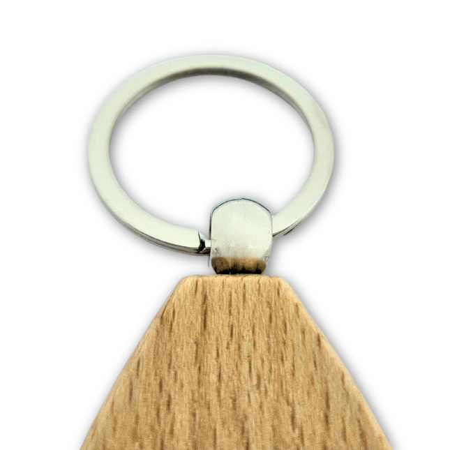 Custom wooden keychain teardrop 36 x 58 mm - 1 pc