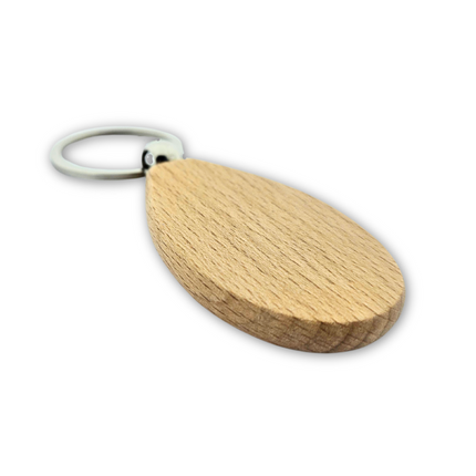 Custom wooden keychain teardrop 36 x 48 mm - 1 pc