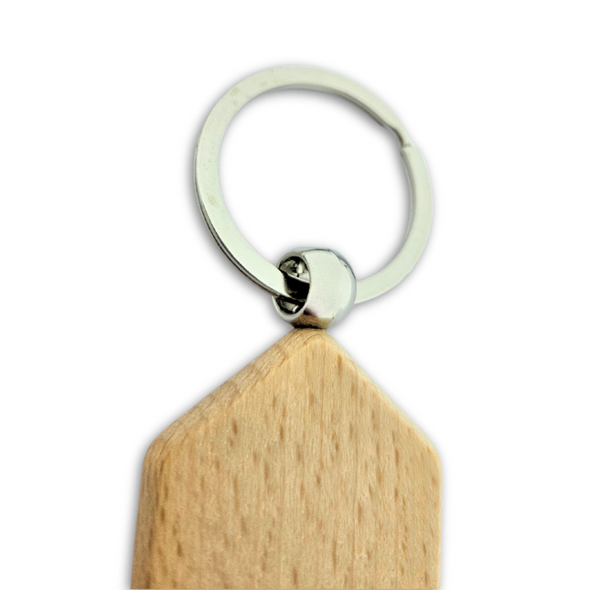 Engraved wooden keychain house 35 x 45 mm - 1 pc
