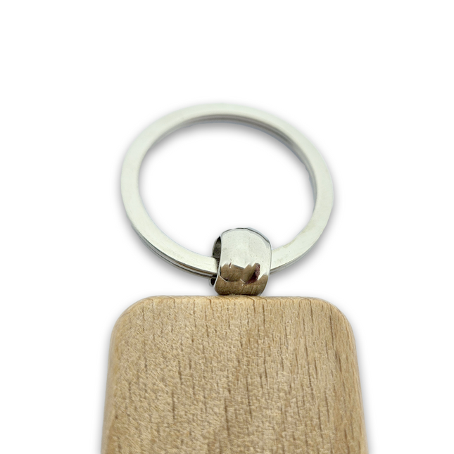 Engraved wooden keychain small rectangle 40 x 44 mm - 1 pc