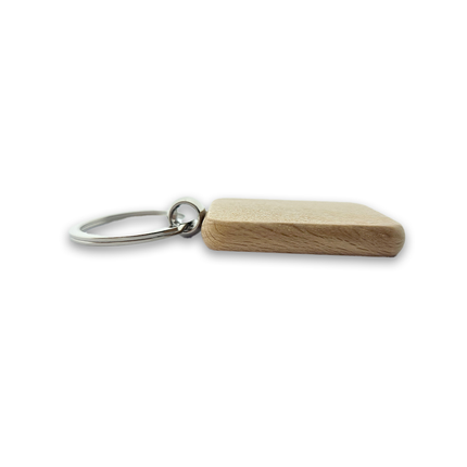 Custom wooden keychain small rectangle 40 x 44 mm - 1 pc