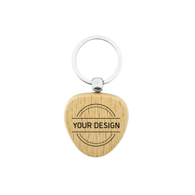 Custom wooden keychain triangle 40 x 40 mm - 1 pc