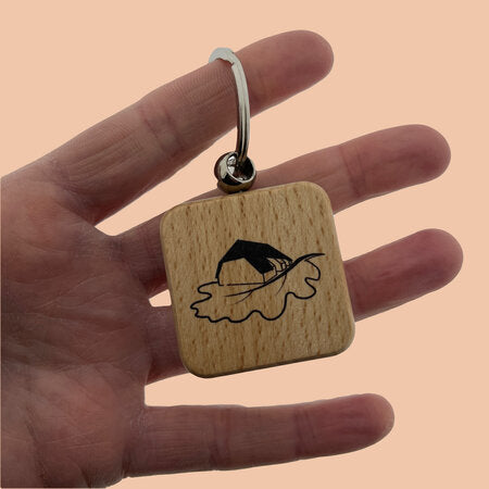 Custom wooden keychain square 40 x 40 mm - 1 pc
