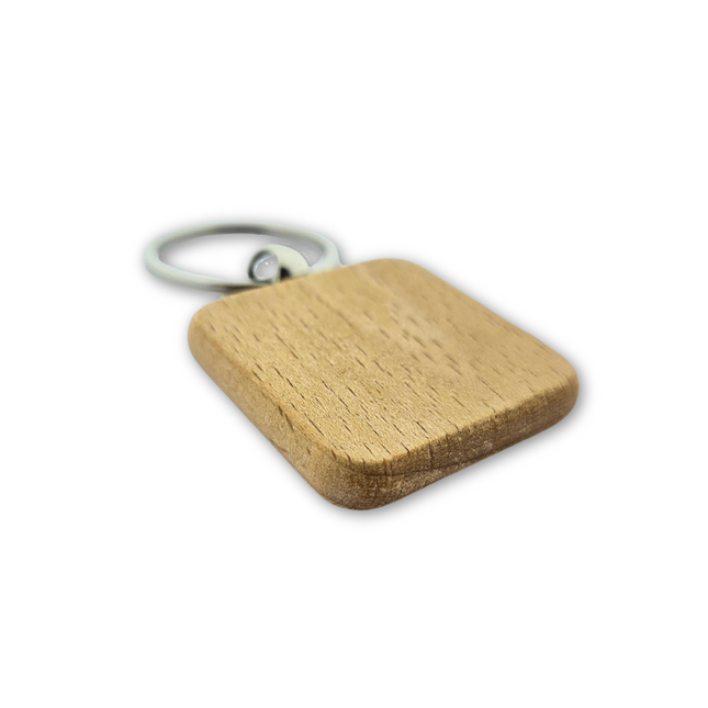 Engraved wooden keychain square 40 x 40 mm - 1 pc