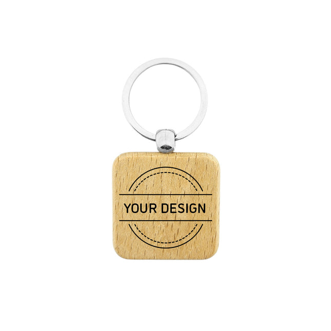 Custom wooden keychain square 40 x 40 mm - 1 pc