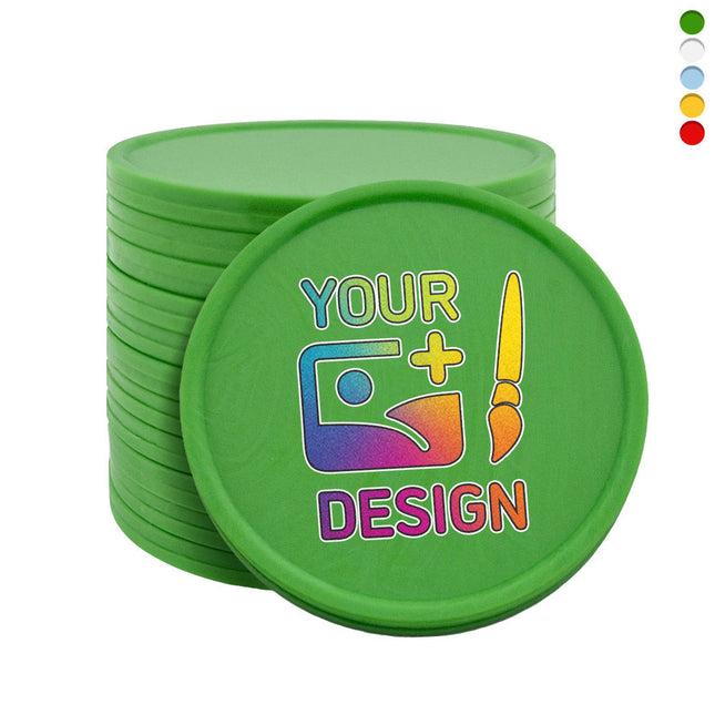 Custom printed plastic tokens Ø35mm – 100 pcs