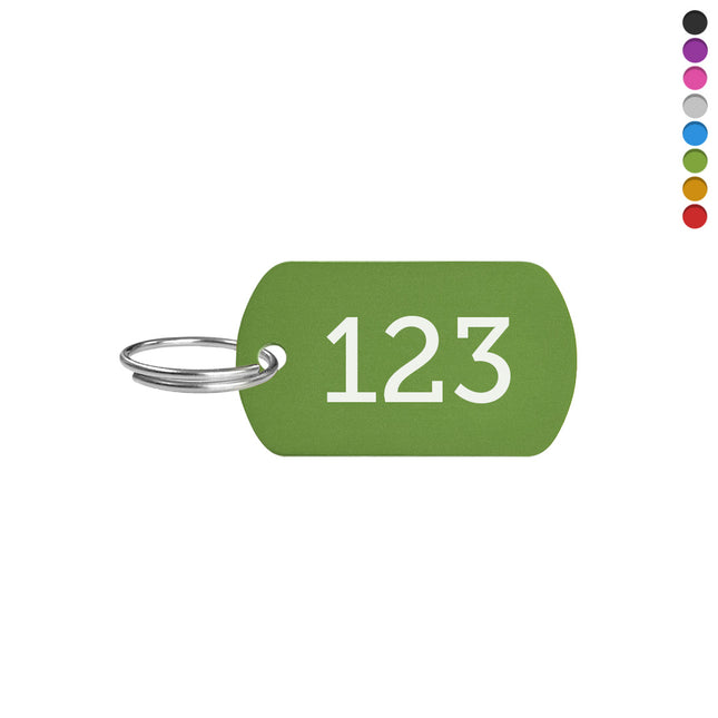 Numbered aluminum key tag 38x22mm - 1 pc