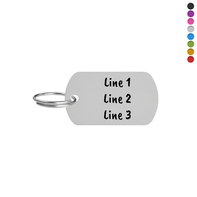 Aluminum key tag with text 38x22mm - 1 pc