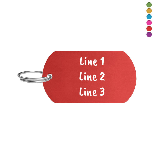 Aluminum key tag with text 50x28mm - 1 pc