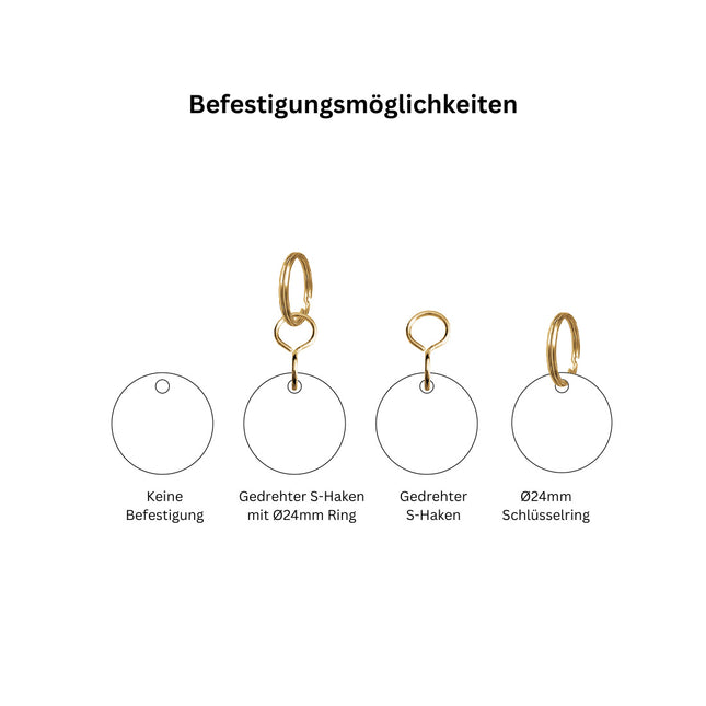 Schlüsselmarke Messing mit Nummer - pro Stück