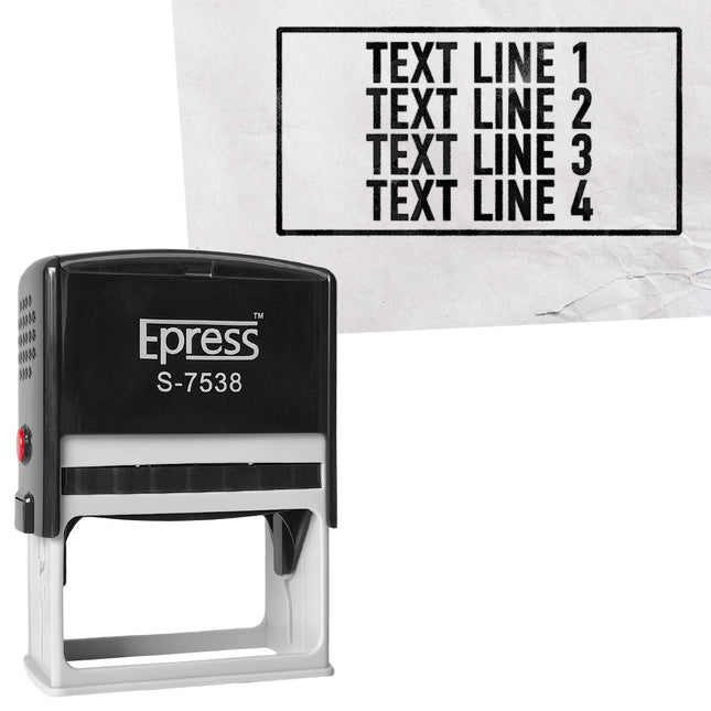 Custom text stamp 75x38mm- 1 pc