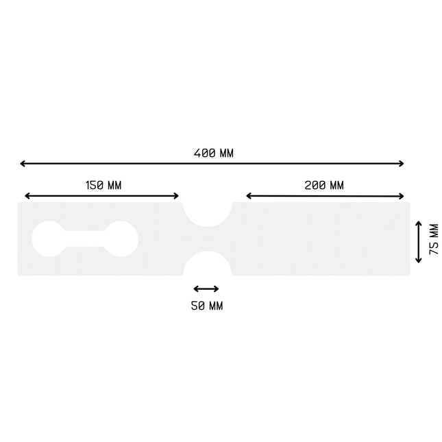 Loop-lock labels white HDPE 400x75mm