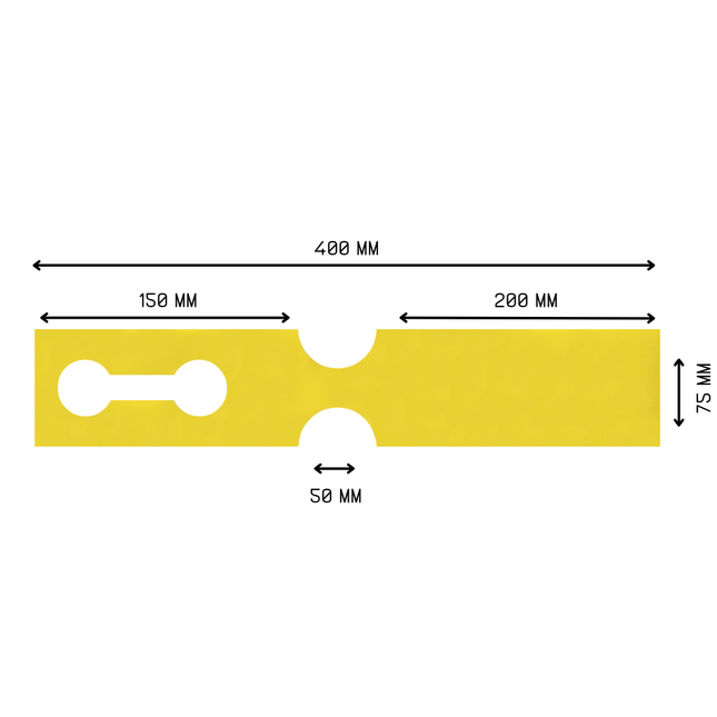 Loop-lock labels yellow HDPE 400x75mm