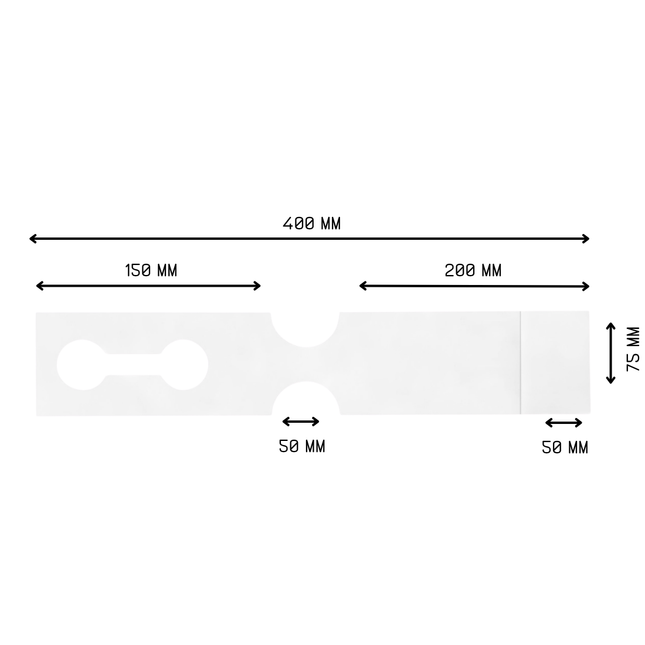 Loop-lock labels white HDPE 400x75mm