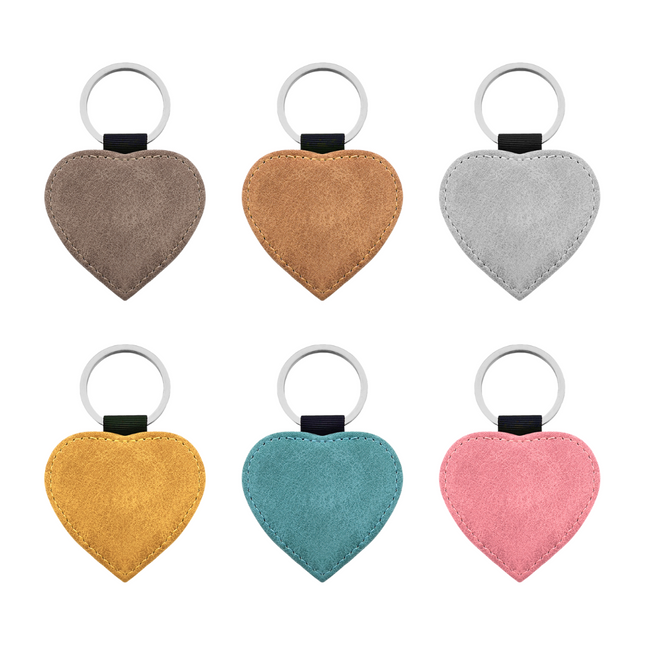 Leather keychain heart-shaped 62x57mm - 1 pc