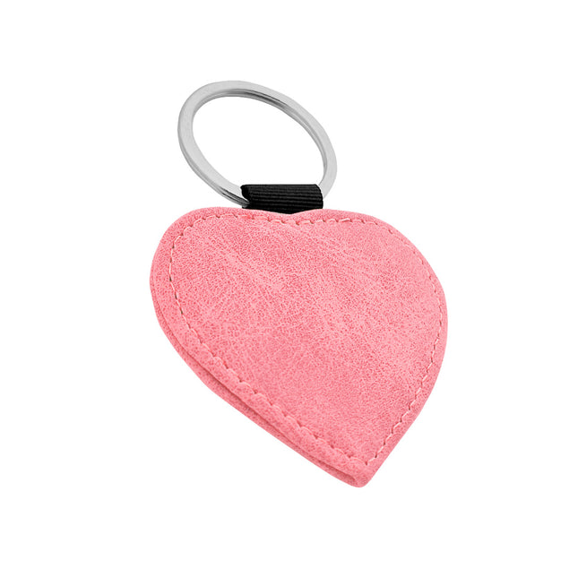 Leather keychain heart-shaped 62x57mm - 1 pc