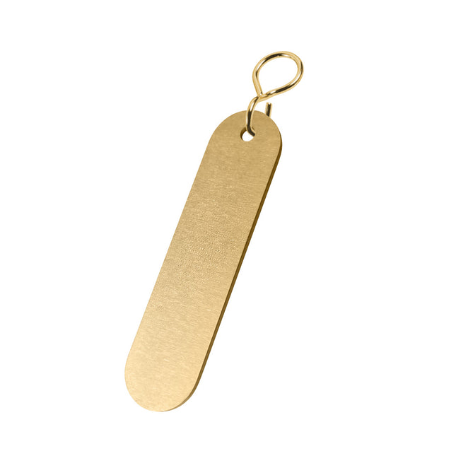 Blank brass key tag Felix 28x72mm- 1 pc