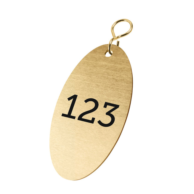 Brass key tag Felix 45x85mm with numbers  - 1 pc