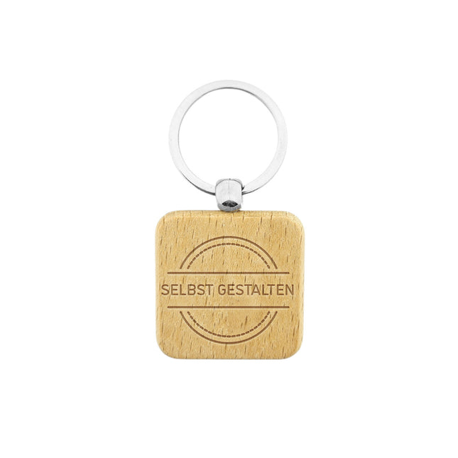 Holz Schlüsselanhänger Quadrat graviert - pro Stück