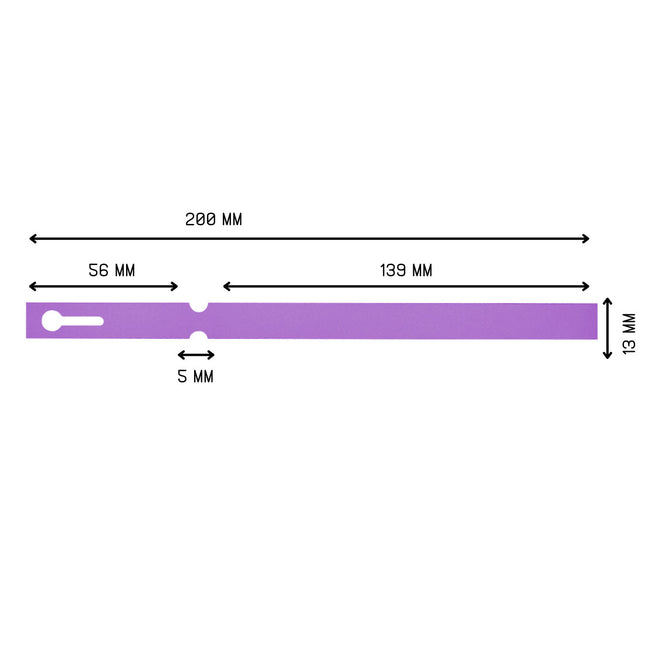 Loop-lock labels purple HDPE 200x13mm