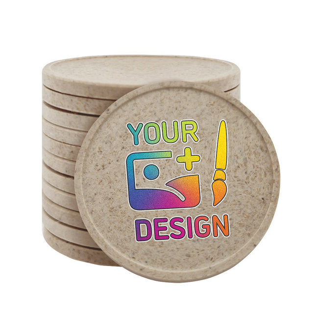 Custom printed wood fiber token Ø35mm - 100 pcs