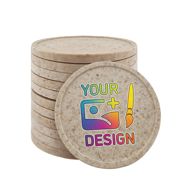 Custom printed wood fiber token Ø29mm - 100 pcs