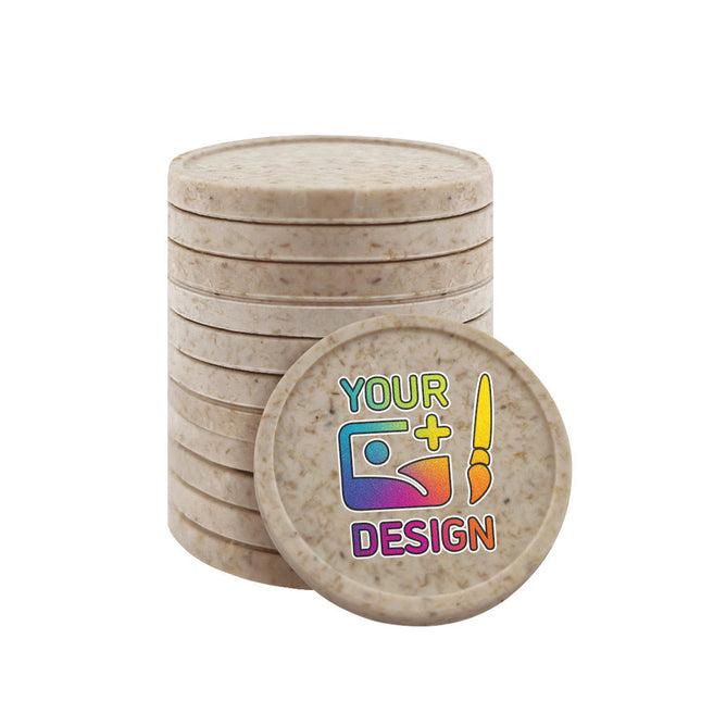 Custom printed wood fiber token Ø23mm - 100 pcs