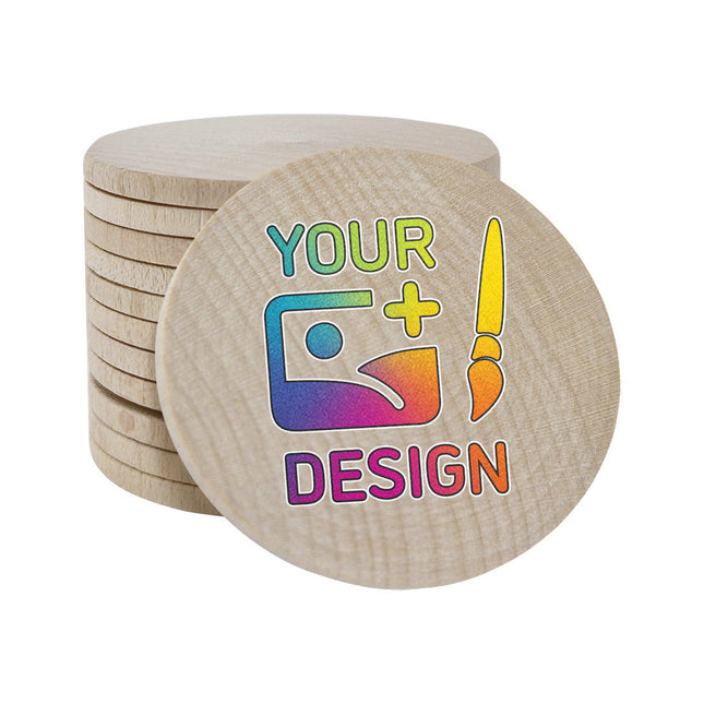 Custom printed wooden tokens Ø50mm – 100 pcs