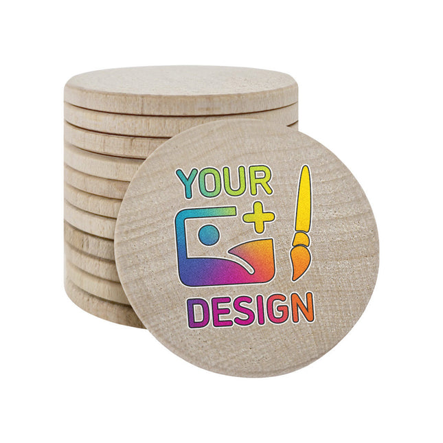 Custom printed wooden tokens Ø37mm – 100 pcs