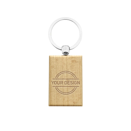 Engraved wooden keychain rectangle 30 x 43 mm - 1 pc