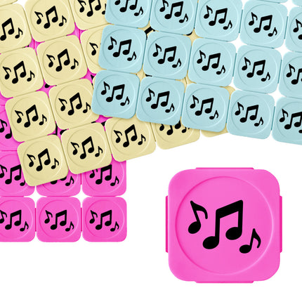 Plastic break-off tokens music notes - 100 pcs
