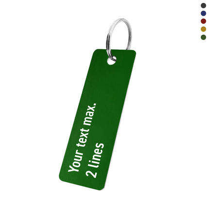 Aluminum key tag 25x70mm with text - 1 pc