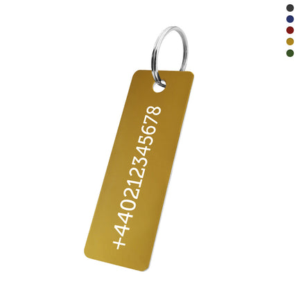 Aluminum key tag 25x70mm with phone number - 1 pc