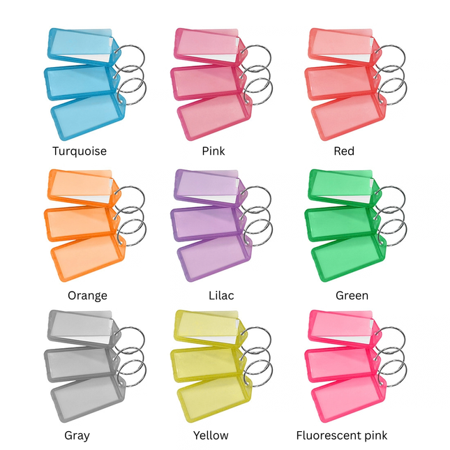 Large flip-open key tags 60 x 27 mm – 100 pcs