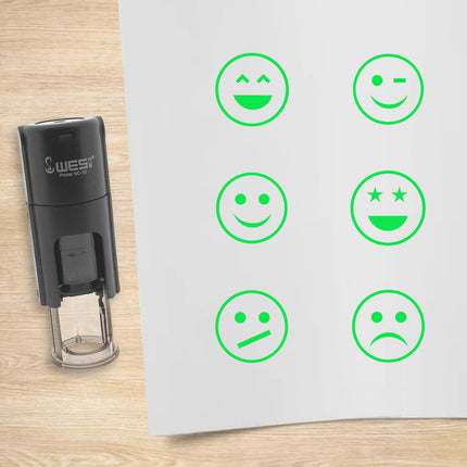 Smiley stamp set Ø10mm imprint - 1 pc