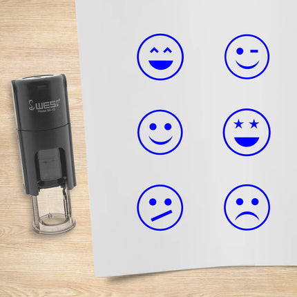 Smiley stamp set Ø10mm imprint - 1 pc
