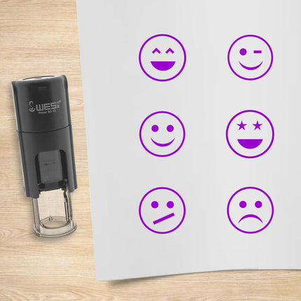 Smiley stamp set Ø10mm imprint - 1 pc