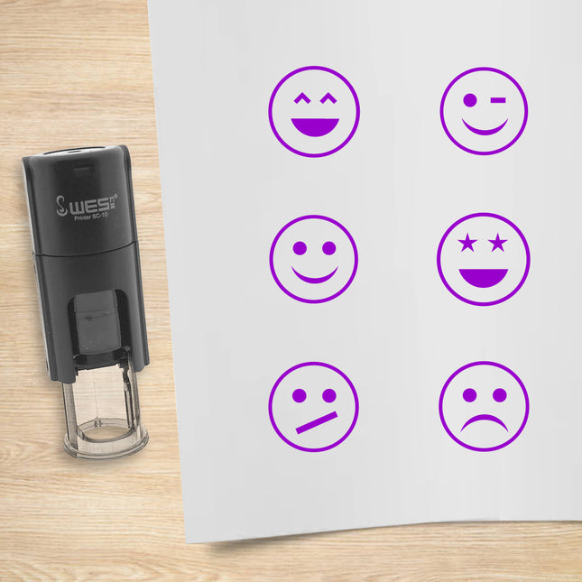 Smiley stamp set Ø10mm imprint - 1 pc
