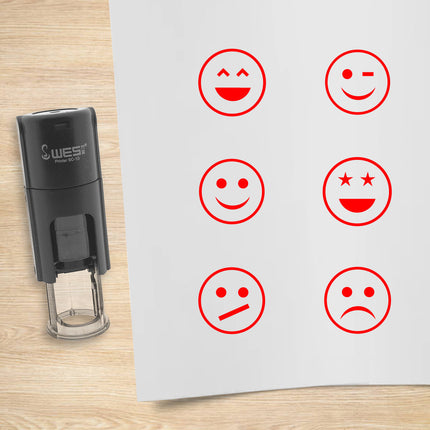 Smiley stamp set Ø10mm imprint - 1 pc