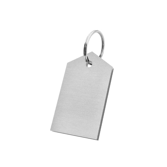 Blank silver aluminum key tag 50x30mm - 1 pc