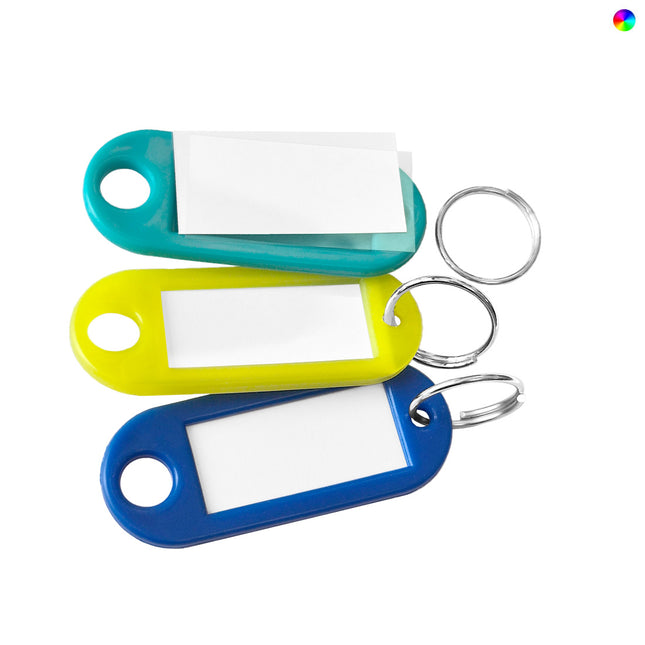 Plastic key tag with label window color mix 55 x 22 mm – 50 pcs